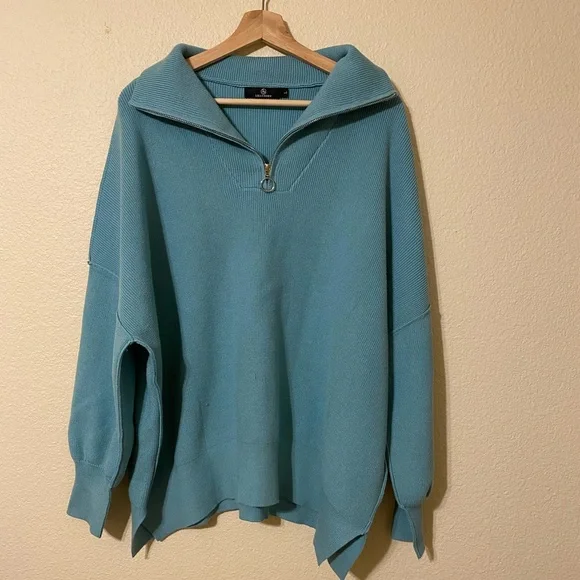 Blue Quarter-Zip Sweater - Picture 1 of 7